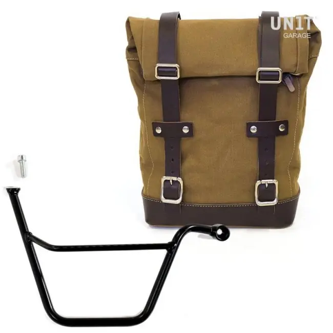 Economico Kit borsa laterale dx Unit Garage in canvas per Triumph Speed Twin 900 dal 2025-Beige e marrone