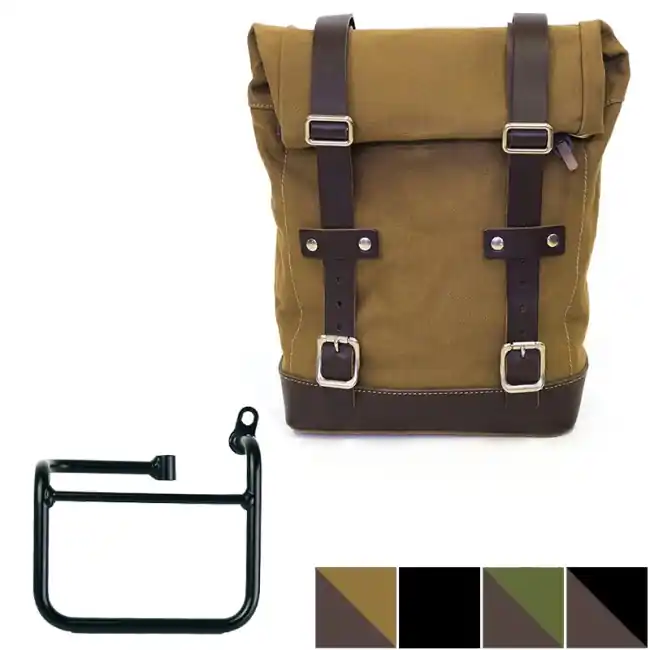 A Buon Prezzo Kit borsa laterale dx Unit Garage in canvas per Moto Guzzi V100 Mandello-Beige e marrone