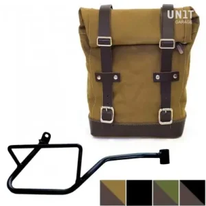Kit borsa laterale dx Unit Garage in canvas per Moto Guzzi V7 850-Beige e marrone Ordina Subito