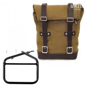 Nuovo Arrivo Kit borsa laterale Unit Garage in canvas per Ducati Scrambler 800-Beige e marrone