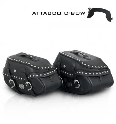 Valigie laterali in pelle Hepco & Becker Buffalo Custom 30 litri nere attacco C-Bow- Più Venduto