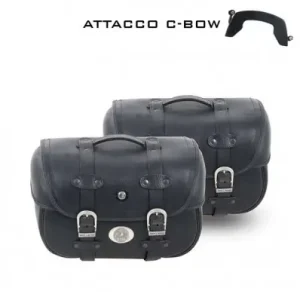 Occasione Imperdibile Valigie laterali in pelle Hepco & Becker Liberty nere attacco C-Bow-