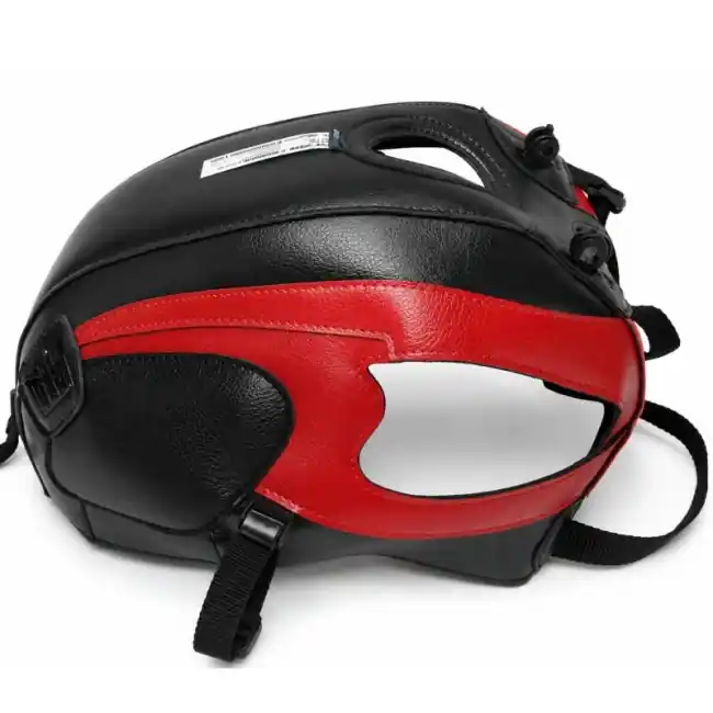Copriserbatoio Bagster per Kawasaki W650 99-06 in similpelle nero e rosso- Offerta