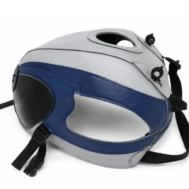 Copriserbatoio Bagster per Kawasaki W650 99-06 in similpelle grigio e blu- Prezzo Basso