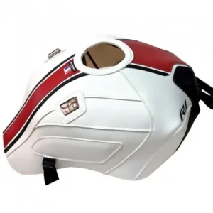 Compra Online Copriserbatoio Bagster per Yamaha R1 dal 2020 in similpelle bianco e rosso-