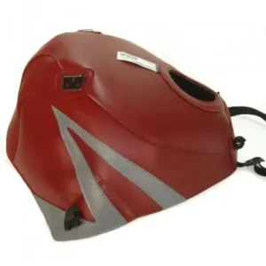 Copriserbatoio Bagster per Kawasaki ZZR 1100 90-92 in similpelle rosso e acciaio- Non Perdere