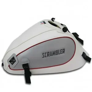 Prezzo Basso Copriserbatoio Bagster per Ducati Scrambler 800 in similpelle bianco, argento e rosso-