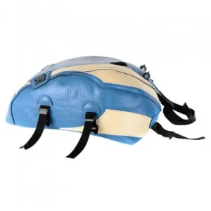 Copriserbatoio Bagster per Triumph Bonneville T100/SE in similpelle blu gauloise e crema- Esclusivo