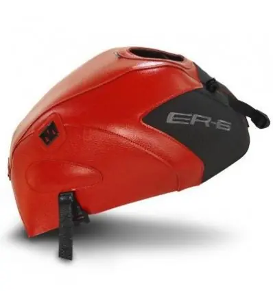 Di Tendenza Copriserbatoio Bagster per Kawasaki ER6N e ER6F 12-13 in similpelle rosso e nero opaco-