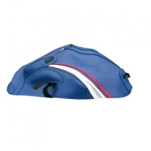 Sconto Copriserbatoio Bagster per Moto Suzuki GSX 650 F 08-13 in similpelle blu con triangolo rosso e bianco-