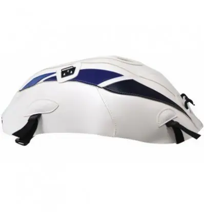 Copriserbatoio Bagster per Suzuki GSX-R 1000 09-16 in similpelle bianco con triangolo blu- Subito Disponibile