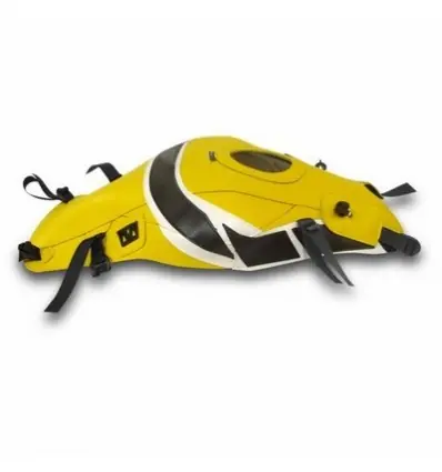 Pagamento Sicuro Copriserbatoio Bagster per Yamaha MT01 05-11 in similpelle giallo surf, nero e bianco-