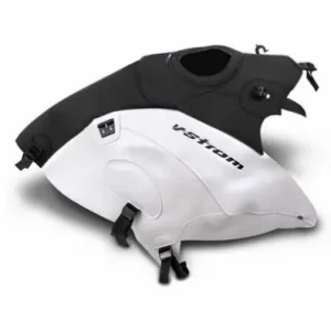 Più Venduto Copriserbatoio Bagster per Suzuki V Strom DL 650 11-14 in similpelle nero opaco e bianco-