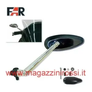 Pagamento Sicuro Specchio FAR da manubrio alluminio mini per Yamaha T-Max 500 08-11 nero-