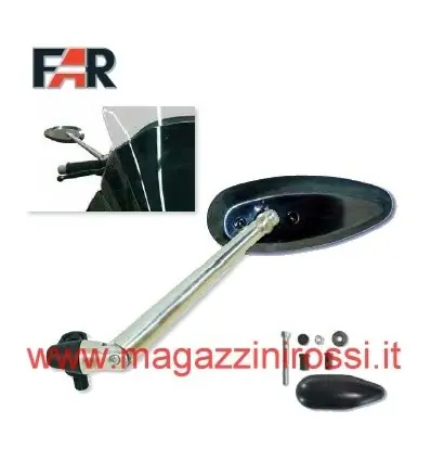 Pagamento Sicuro Specchio FAR da manubrio alluminio mini per Yamaha T-Max 500 08-11 nero-