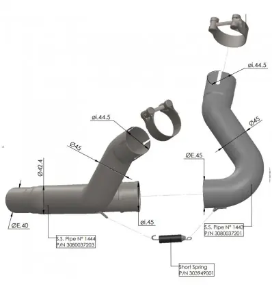 Nuovo Arrivo Raccordo elimina catalizzatore Leovince per Ducati Monster 937 e Desert X-