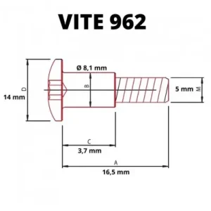 Ultime Pezzi Vite speciale Lightech 962 testa bombata con colletto 5x16,5mm-Argento