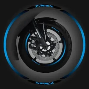 Economico Adesivi per cerchi Yamaha T-Max con logo in vari colori-Blu