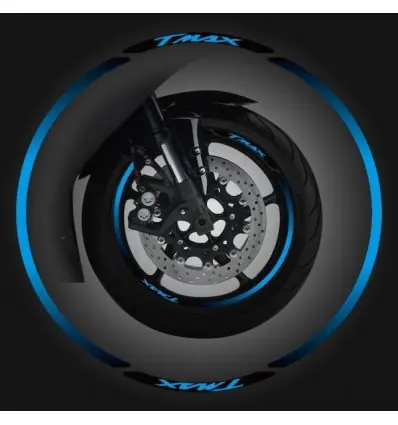 Economico Adesivi per cerchi Yamaha T-Max con logo in vari colori-Blu