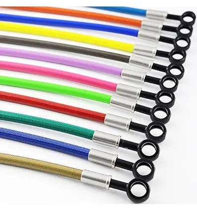 Kit tubi freno Accossato in treccia per Honda CB 1300 03-09-Arancio Scelto Dai Clienti