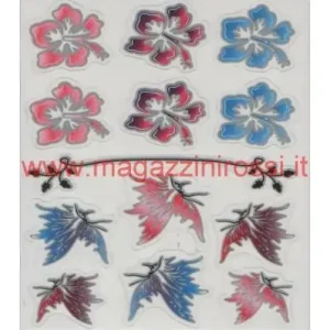 Set adesivi 4R fantasia farfalle e fiori hawaiani- Prezzo Scontato