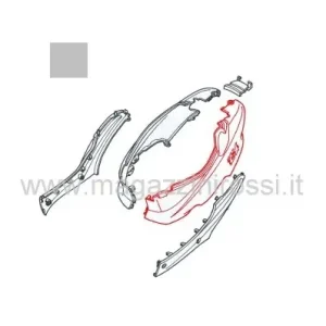 Più Venduto Fiancata laterale sx argento Honda ZX dal 2001-