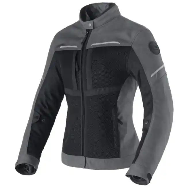 Sconto Giacca moto da donna Clover Netstyle-3 Lady grigia e nera-XS