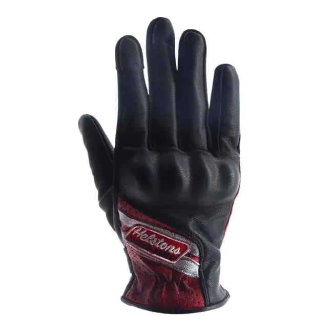 Ultime Pezzi Guanti moto da donna in pelle Helstons DS Air neri, rossi e bianchi-XS
