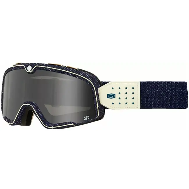 Ultimissimo Modello Occhiali da moto Barstow 100% Denim con elastico blu-