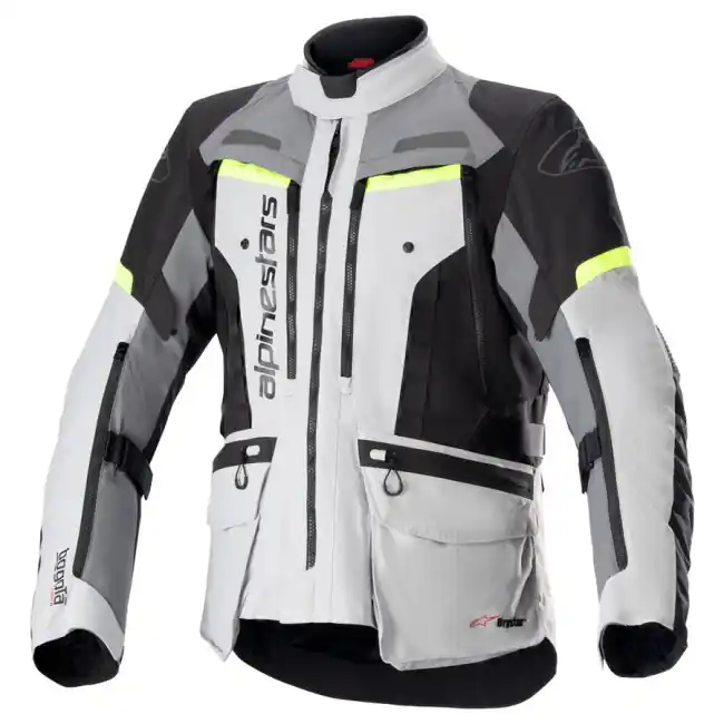 Solo Oggi Giacca da moto Alpinestars Bogota Pro Drystar 3 strati grigia, bianca, nera e giallo fluo-S