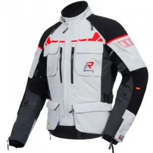 Popolare Giacca da moto Rukka Ecuado-R Gore-Tex grigia, nera e rossa-48