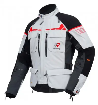 Popolare Giacca da moto Rukka Ecuado-R Gore-Tex grigia, nera e rossa-48