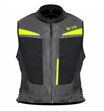 Popolare Gilet Airbag meccanico Motoairbag MAB V3.0 grigio e giallo fluo-S/M