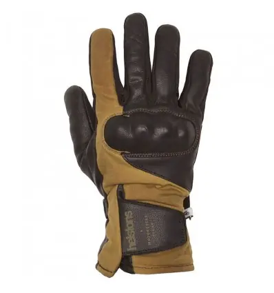 Non Perdere Guanti da moto in tessuto e pelle Helstons Curtis neri e beige-S