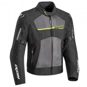 Economico Giacca da moto Ixon Raptor nera, grigia e giallo fluo-S