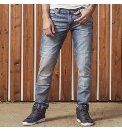 Pantalone jeans da moto Motto Italia con rinforzi in kevlar-S Bestseller