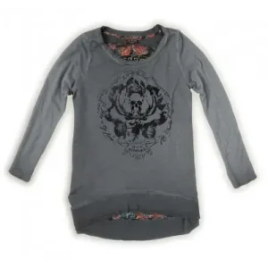 Maglia Rude Riders da donna Old Grey con stampa-XS Bestseller