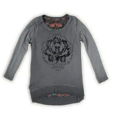 Maglia Rude Riders da donna Old Grey con stampa-XS Bestseller