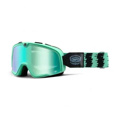 Promozione Occhiali da moto Barstow 100% The Conifer con elastico verdi-