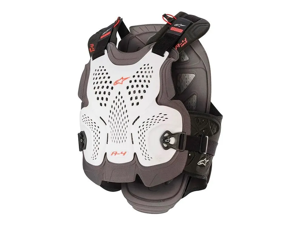 PETTORINA A-4 MAX ALPINESTARS BIANCO / ANTRACITE / ROSSO-M/L - Esaurito Consegna Rapida