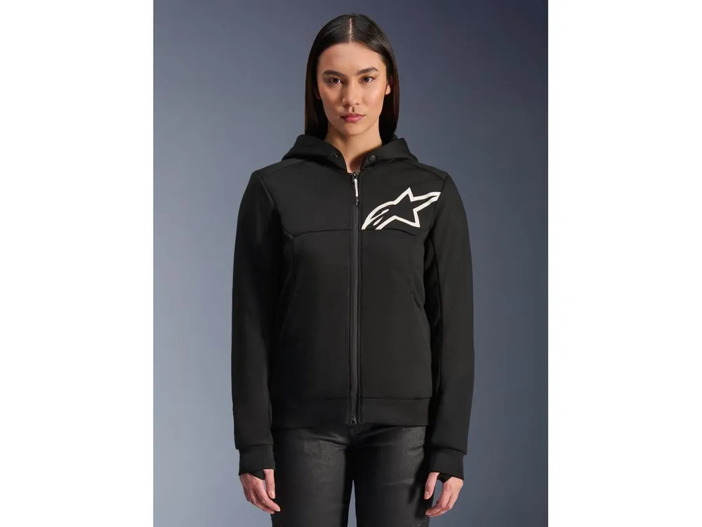 Spedito Oggi FELPA CON CAPPUCCIO STELLA CHROME V2 SPORT DONNA ALPINESTARS-XS
