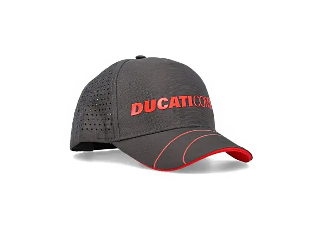 Spedizione Gratuita 2446002 CAPPELLINO UFFICIALE DUCATI CORSE TECHNICAL BLACK AND RED-