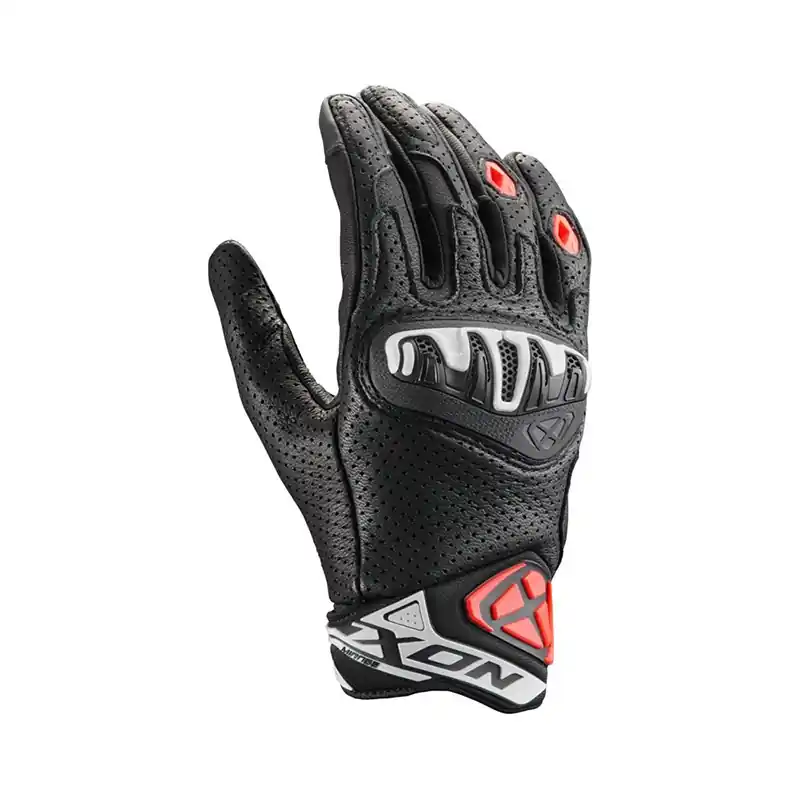 Consegna Rapida Guanti Pelle Ixon Mirage nero bianco rosso-S