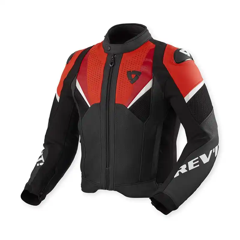 Giacca Pelle Rev'It Automate nero rosso-46 Offerta