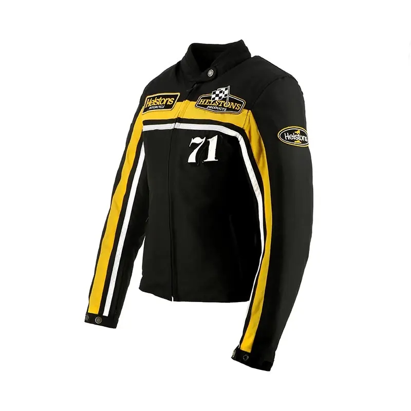Giacca Donna Helstons Sturgis Tissu nero giallo-S Economico