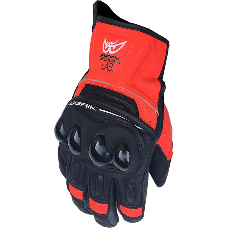 Promozione Esclusiva Guanti Pelle Berik TX-2 nero rosso-XS
