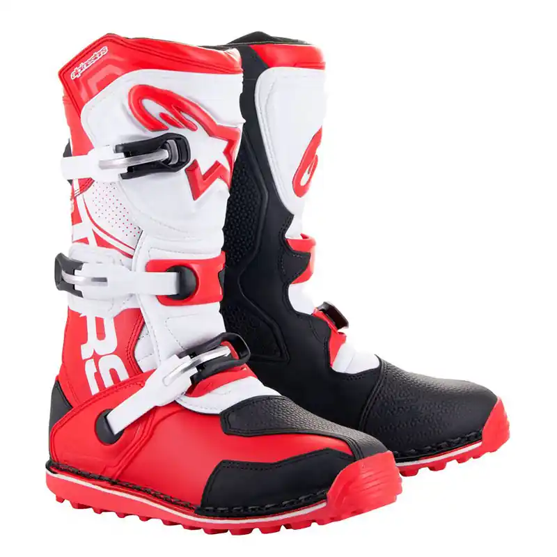 Stivali Alpinestars Tech T rosso nero bianco-5 Popolare