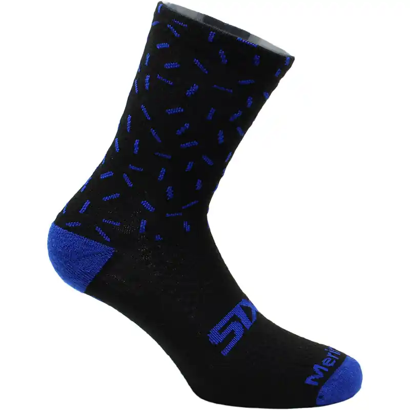 Calze SIX2 MERINOS SOCKS nero blu line-S Prezzo Di Fabbrica