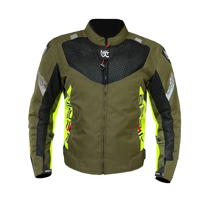 Super Prezzo Giacca Berik Air Sport verde militare giallo fluo-