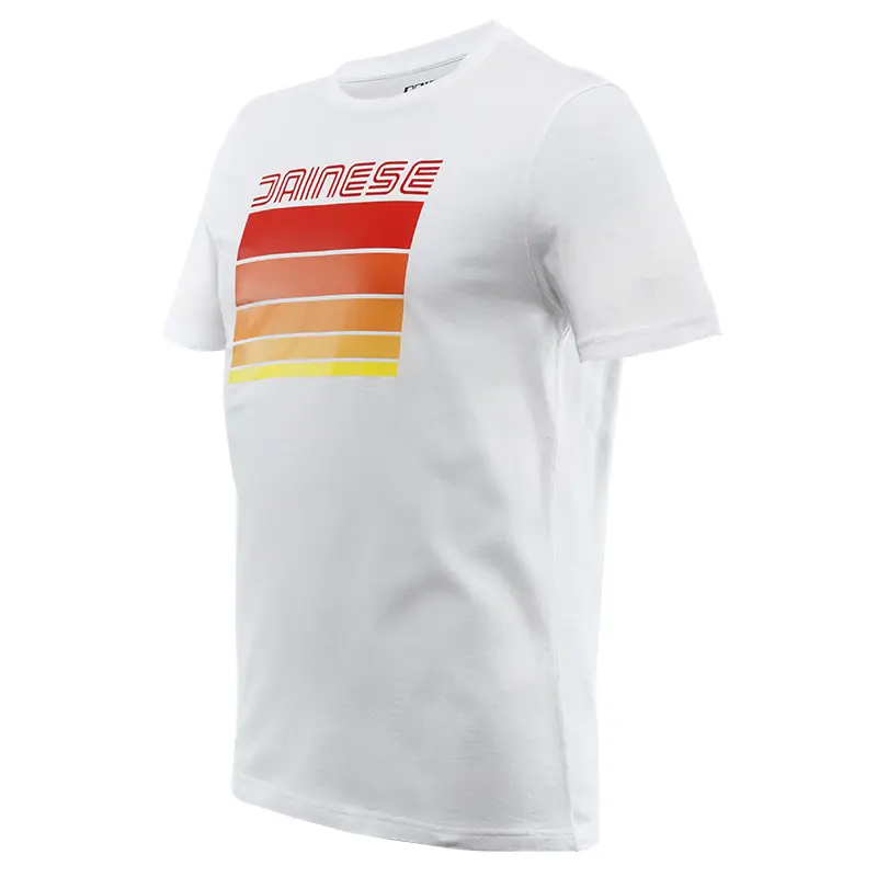 T-Shirt Dainese Stripes bianco rosso- Consegna Rapida